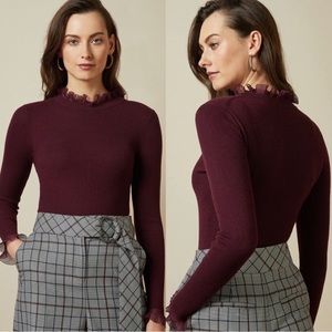Ted Baker Dvana frill neck ribbed sweater